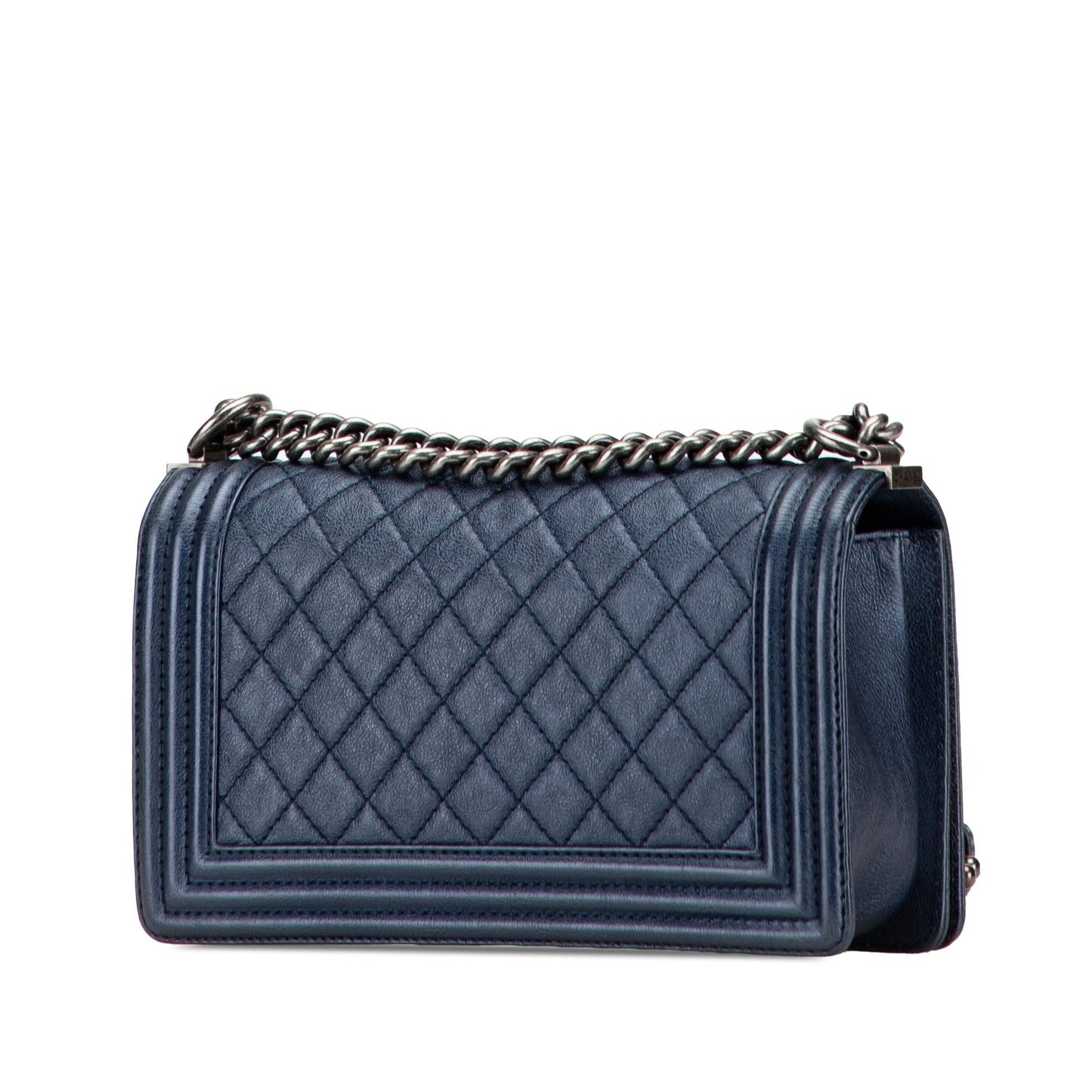 Chanel Boy Lambskin Blue Shoulder Bag