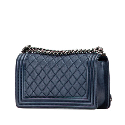 Chanel Boy Lambskin Blue Shoulder Bag