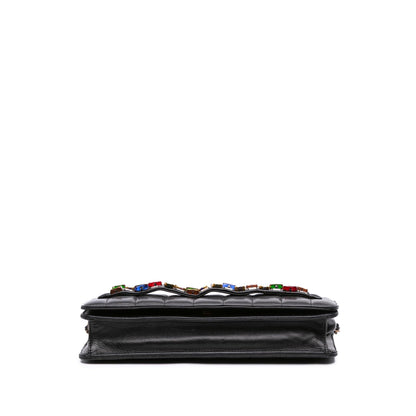 Chanel Paris Byzance Lambskin Jeweled Evening Clutch With Chain