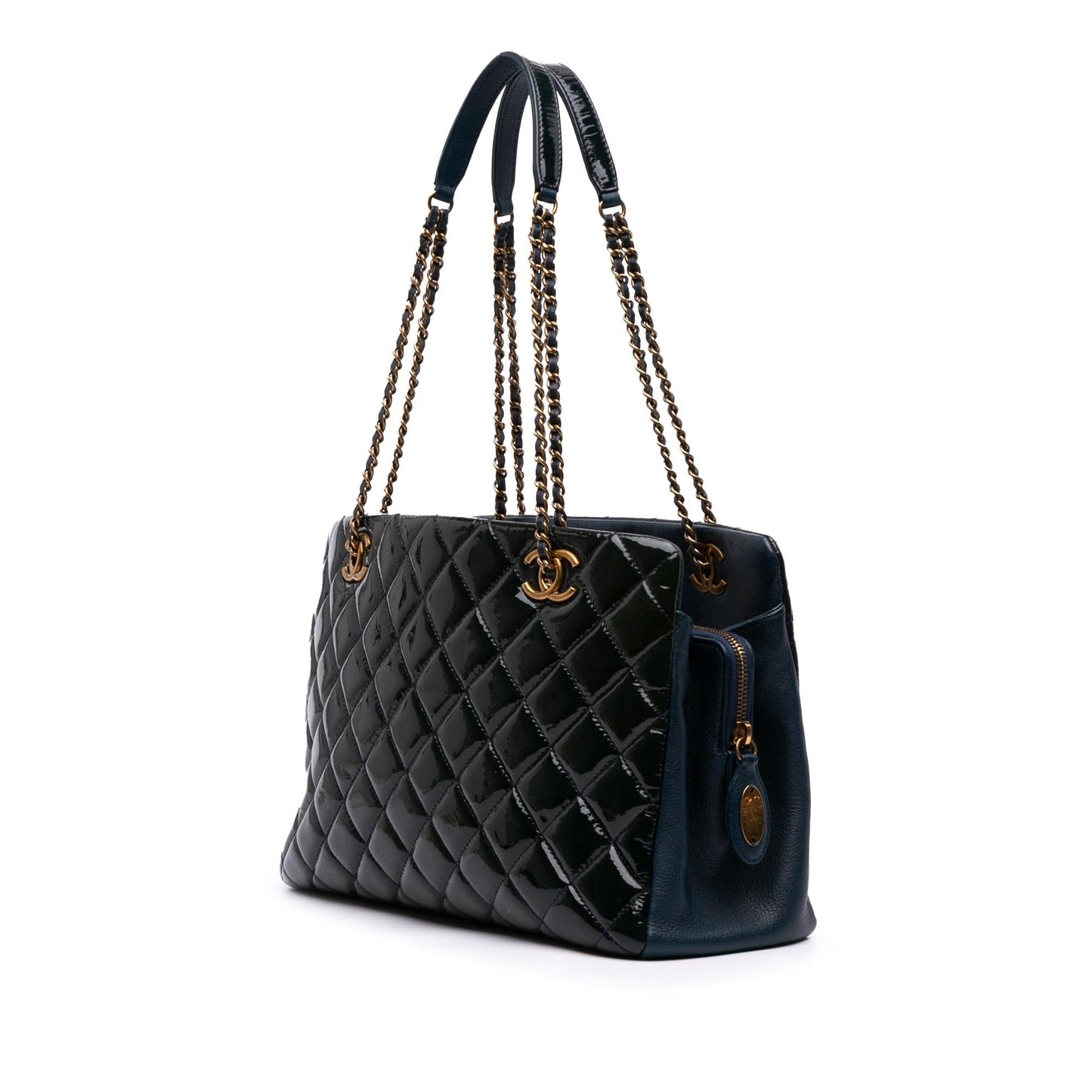 Chanel Paris Salzburg Patent And Goatskin Cc Eyelet Tote