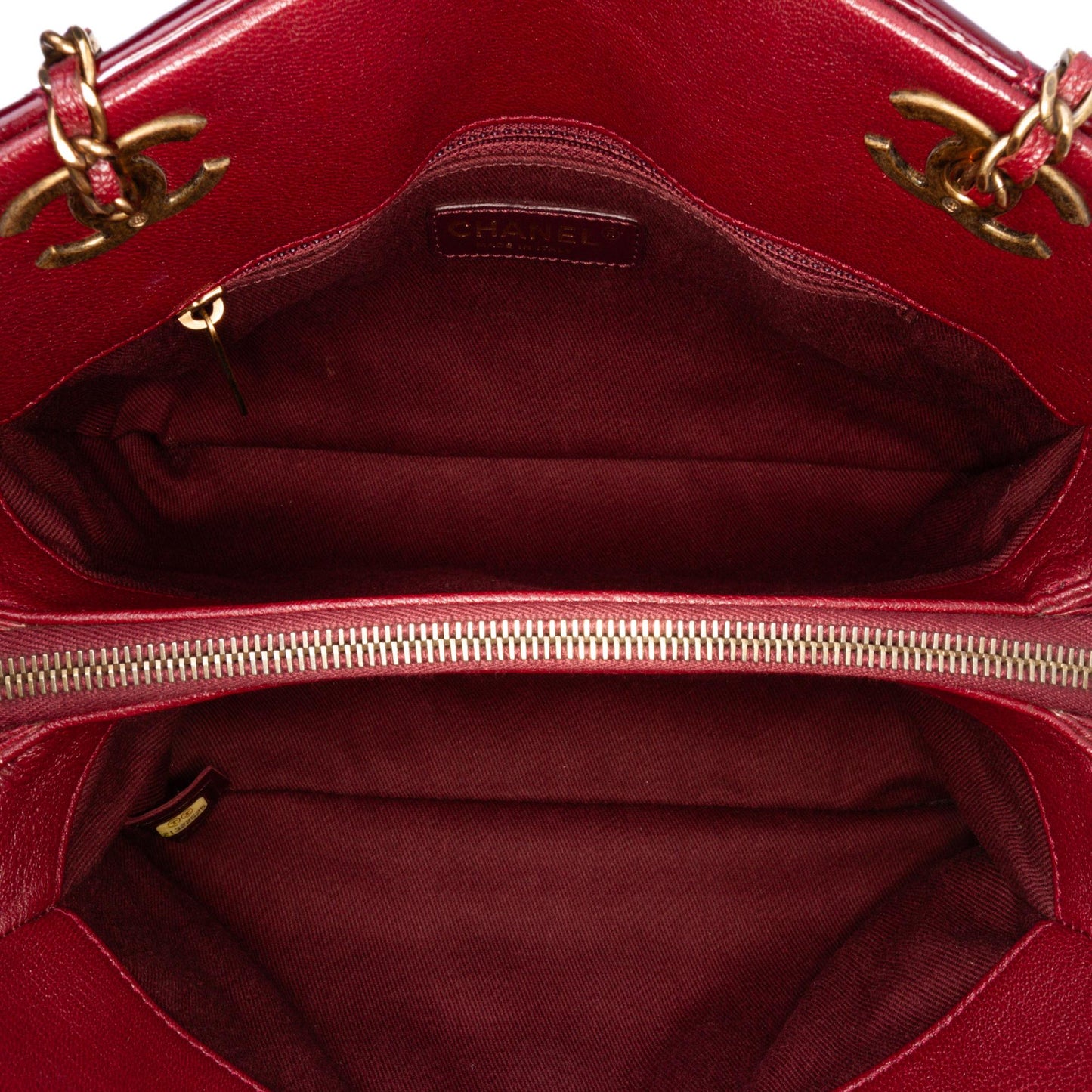 Chanel Paris Salzburg Small Patent And Goatskin Cc Eyelet Tote