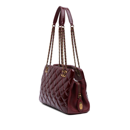 Chanel Paris Salzburg Small Patent And Goatskin Cc Eyelet Tote