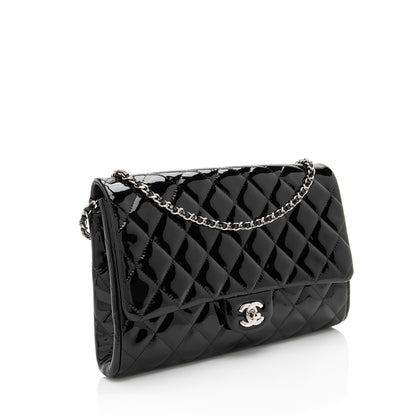 Chanel Patent Leather Classic Chain Flap Clutch