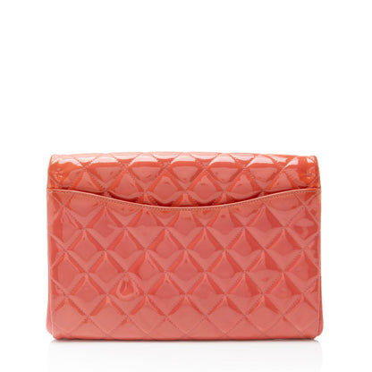 Chanel Patent Leather Chain Flap Clutch