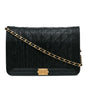 Chanel Pleated Crumpled Chevron Le Boy Wallet On Chain
