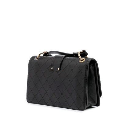 Chanel Quilted Calfskin Double Chain Top Handle Flap