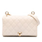 Chanel Quilted Calfskin Pearl Cc Accordion Flap