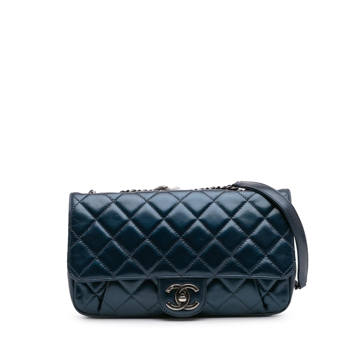 Chanel Gabrielle Calfskin Blue Shoulder Bag Calfskin
