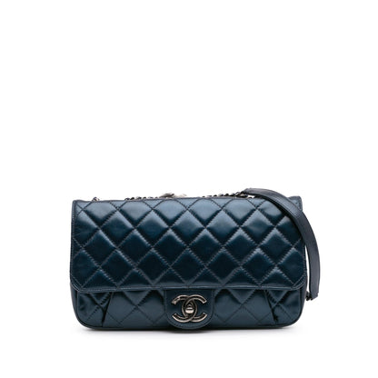 Chanel Gabrielle Calfskin Blue Shoulder Bag Calfskin