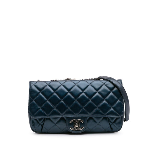 Chanel Gabrielle Calfskin Blue Shoulder Bag Calfskin