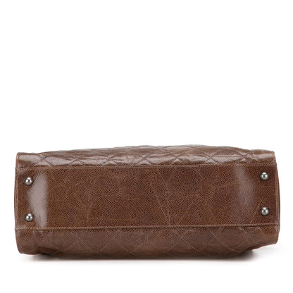 Chanel Quilted Glazed Caviar Cc Crave Tote