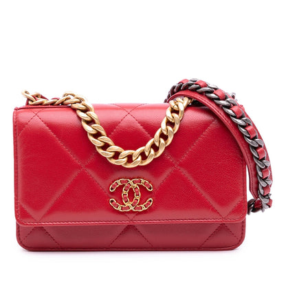 Chanel Quilted Goatskin 19 Wallet On Chain