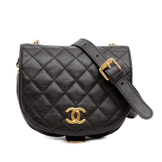 Chanel Gabrielle Calfskin Black Shoulder Bag Style 4