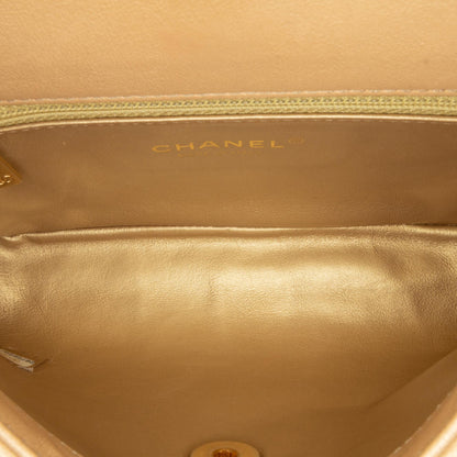 Chanel Quilted Lambskin Cc Logo Bar Shoulder Bag
