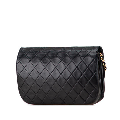 Chanel Quilted Lambskin Half Moon Double Flap