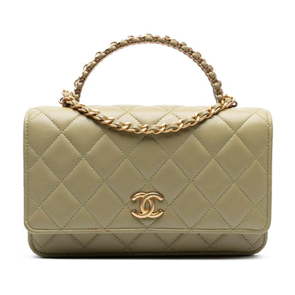 Chanel Quilted Lambskin Pick Me Up Wallet On Chain