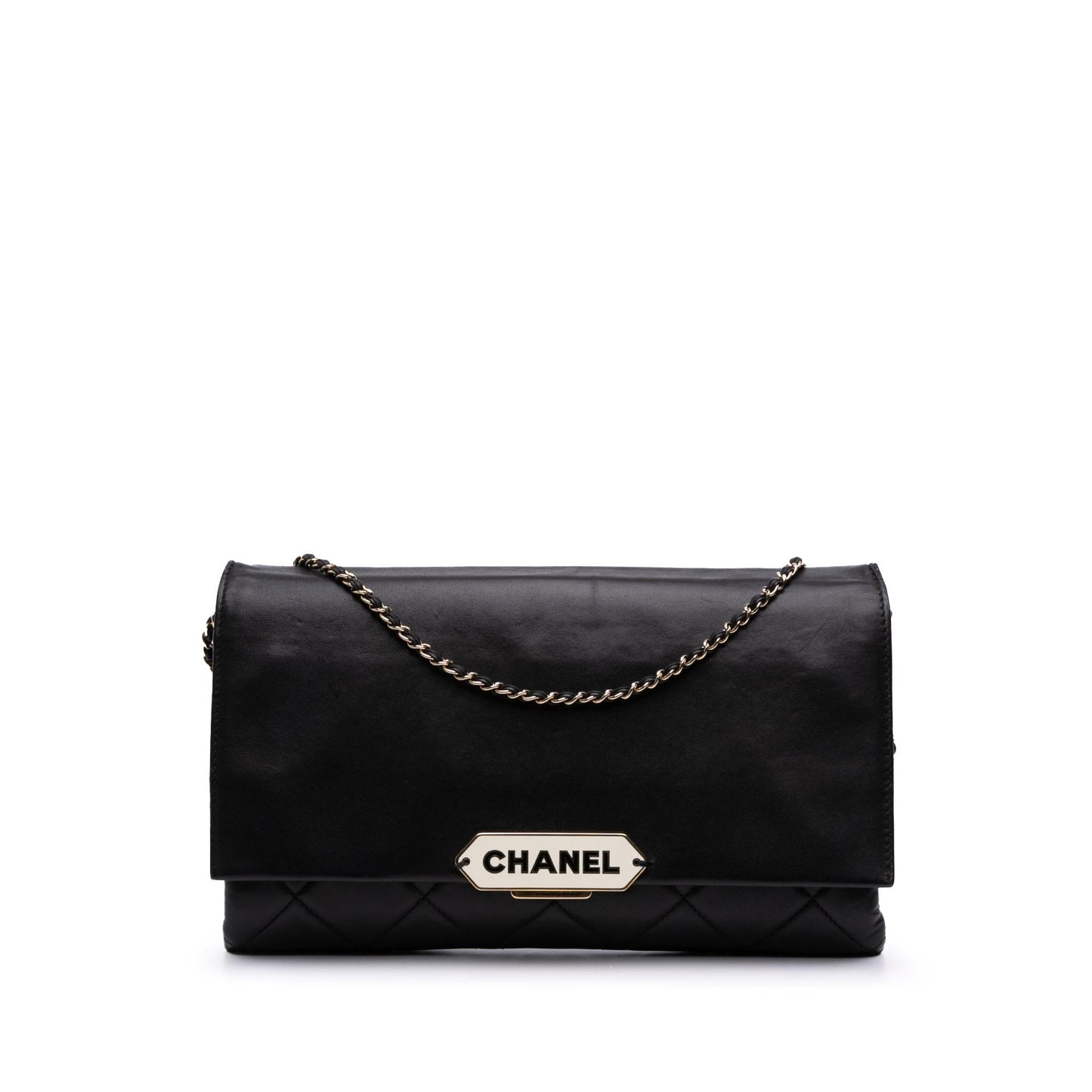Chanel Quilted Lambskin Retro Label Shoulder Bag