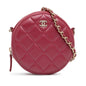 Chanel Quilted Lambskin Round Pearl Clutch With Chain