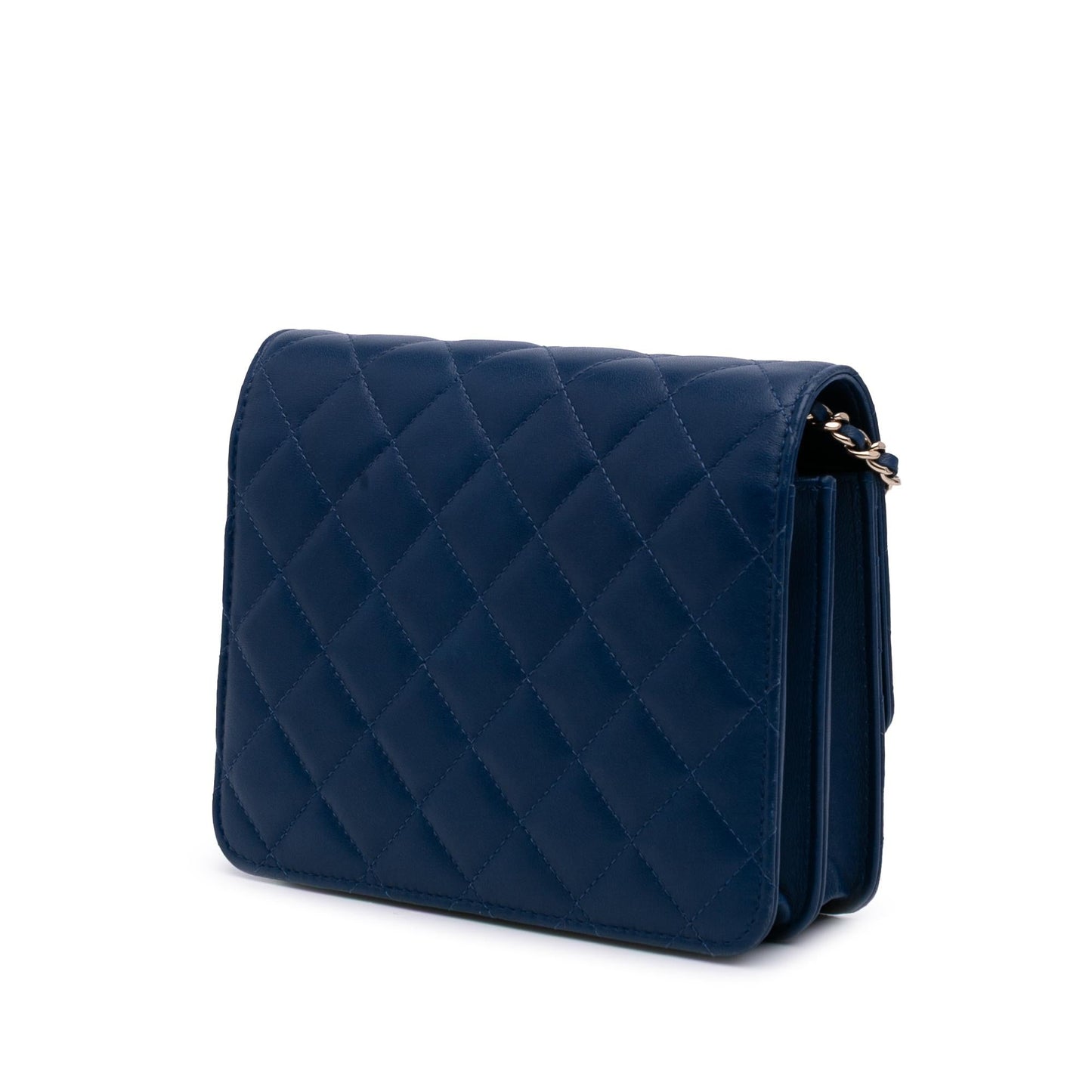 Chanel Quilted Lambskin Square Wallet On Chain