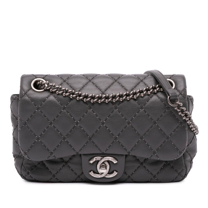 Chanel Quilted Lambskin Stitched Single Flap