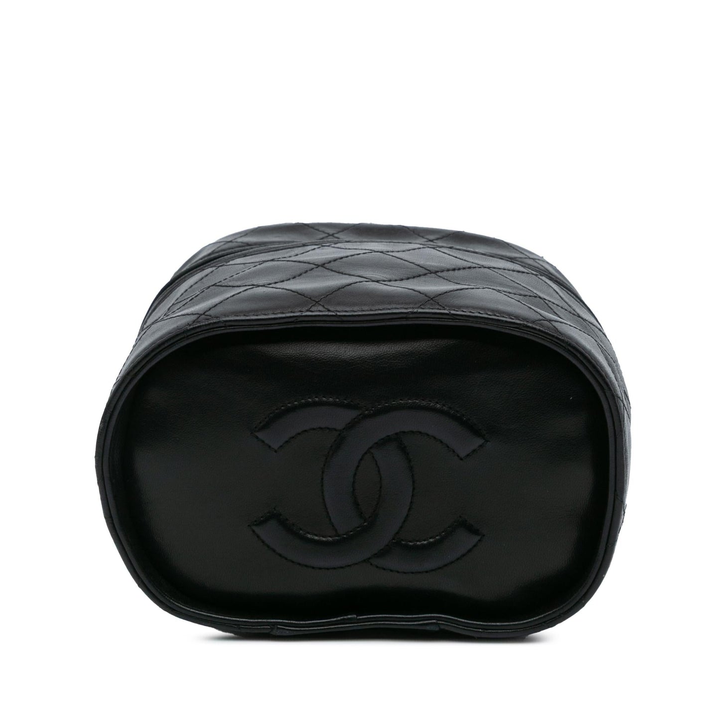 Chanel Quilted Lambskin Tassel Vanity Case With Chain