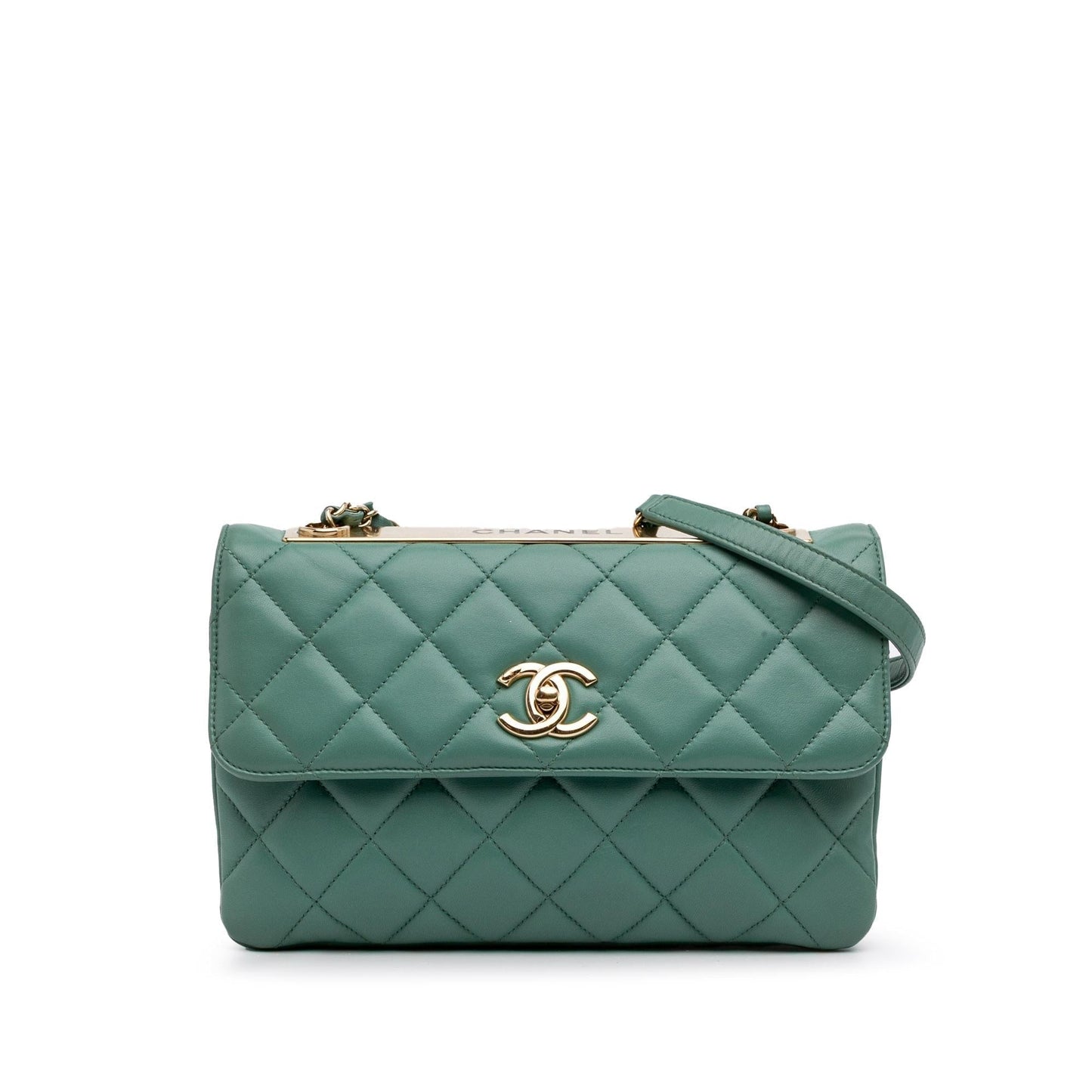 Chanel Gabrielle Lambskin Green Shoulder Bag Lambskin