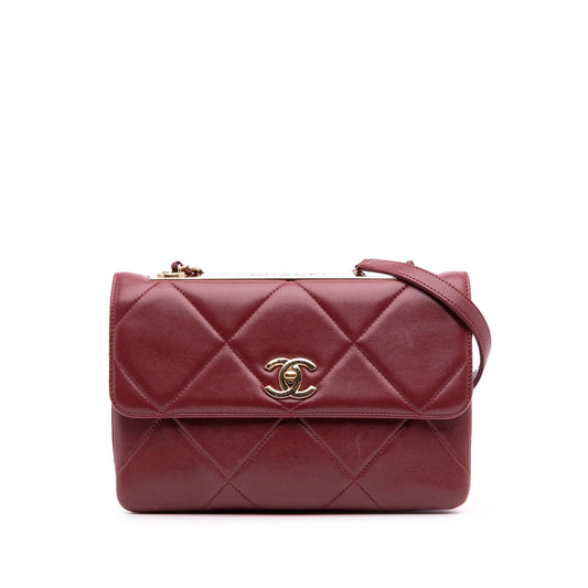 Chanel Gabrielle Lambskin Red Shoulder Bag Style 11