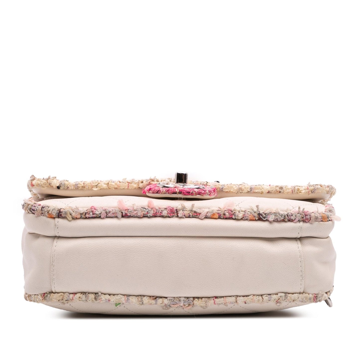 Chanel Quilted Lambskin And Tweed Elegant Trim Flap