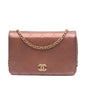Chanel Quilted Metallic Lambskin Enamel Cc Wallet On Chain