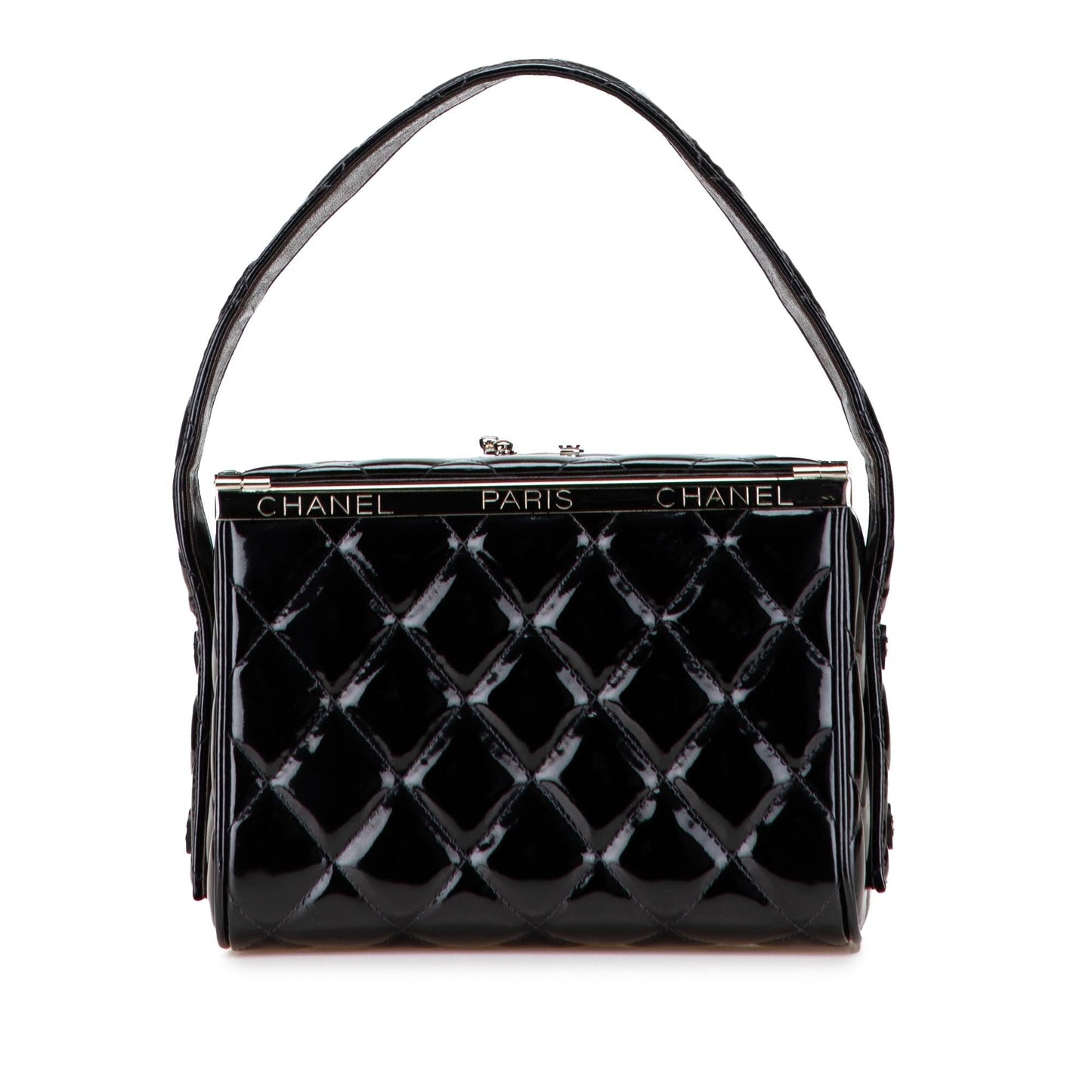 Chanel Quilted Patent Leather Box Handbag