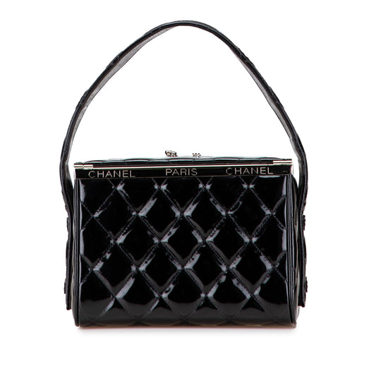 Chanel Quilted Patent Leather Box Handbag