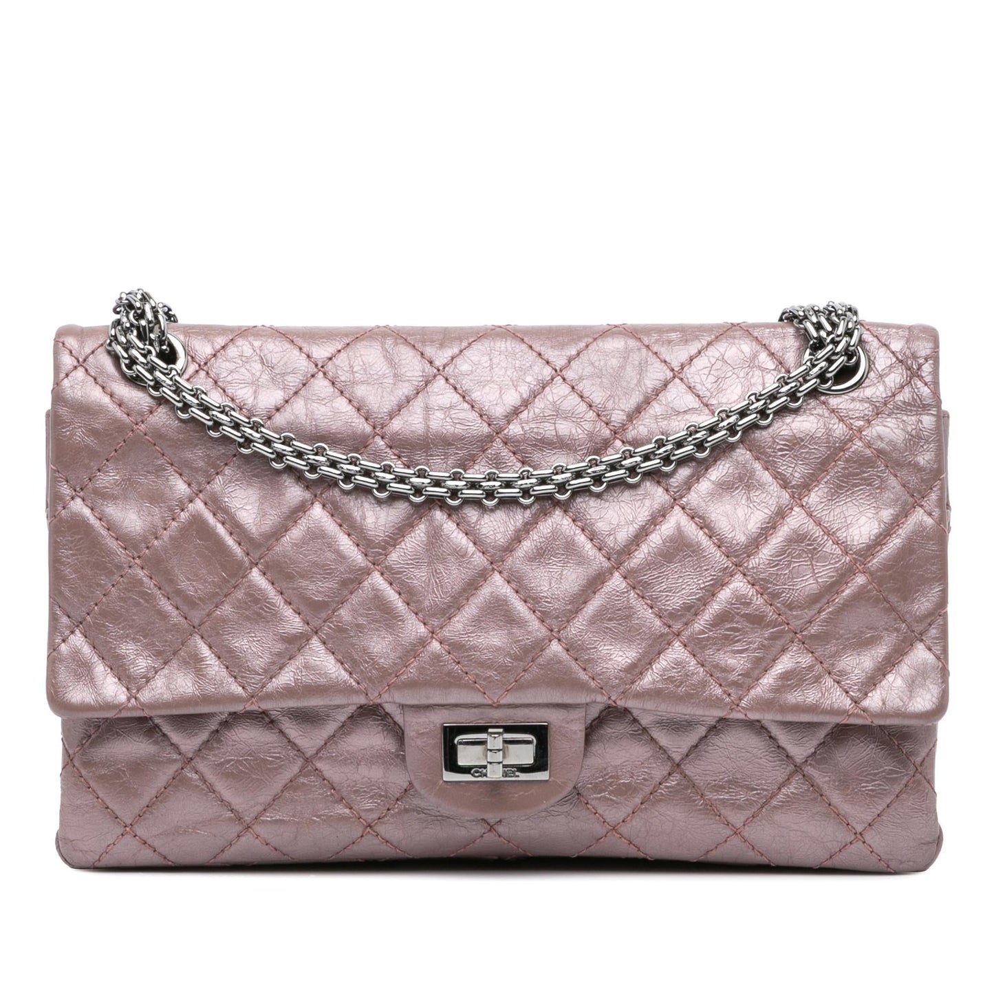 Chanel Reissue 2 55 Aged Metallic Calfskin Double Flap 226 Calfskin