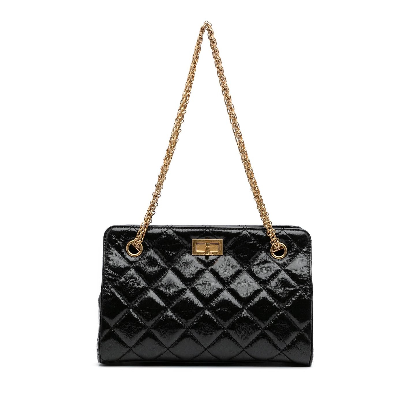 Chanel Reissue 2 55 Glazed Crackled Calfskin Shopping Bag