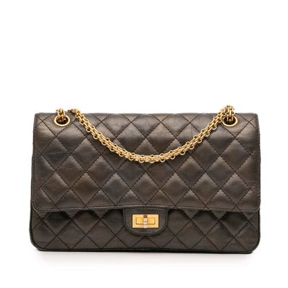 Chanel Reissue 2 55 Quilted Metallic Lambskin Double Flap 226