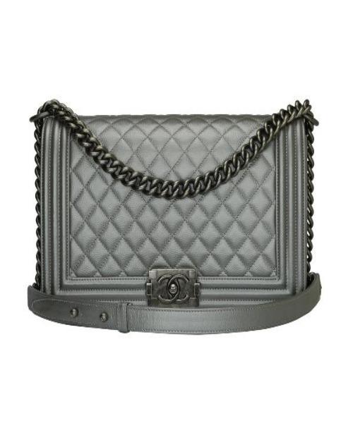 Chanel Boy Grey Luxury Handbag