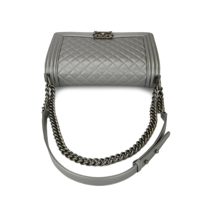 Chanel Boy Grey Luxury Handbag