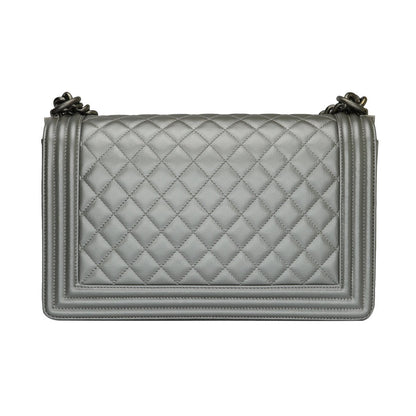 Chanel Boy Grey Luxury Handbag