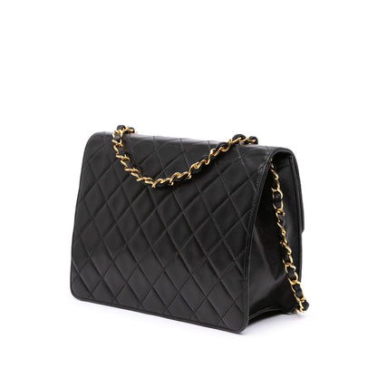 Chanel Small Cc Quilted Lambskin Half Single Flap