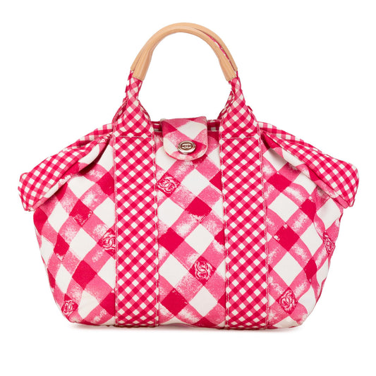 Chanel Small Canvas Printed Cc Gingham Handbag