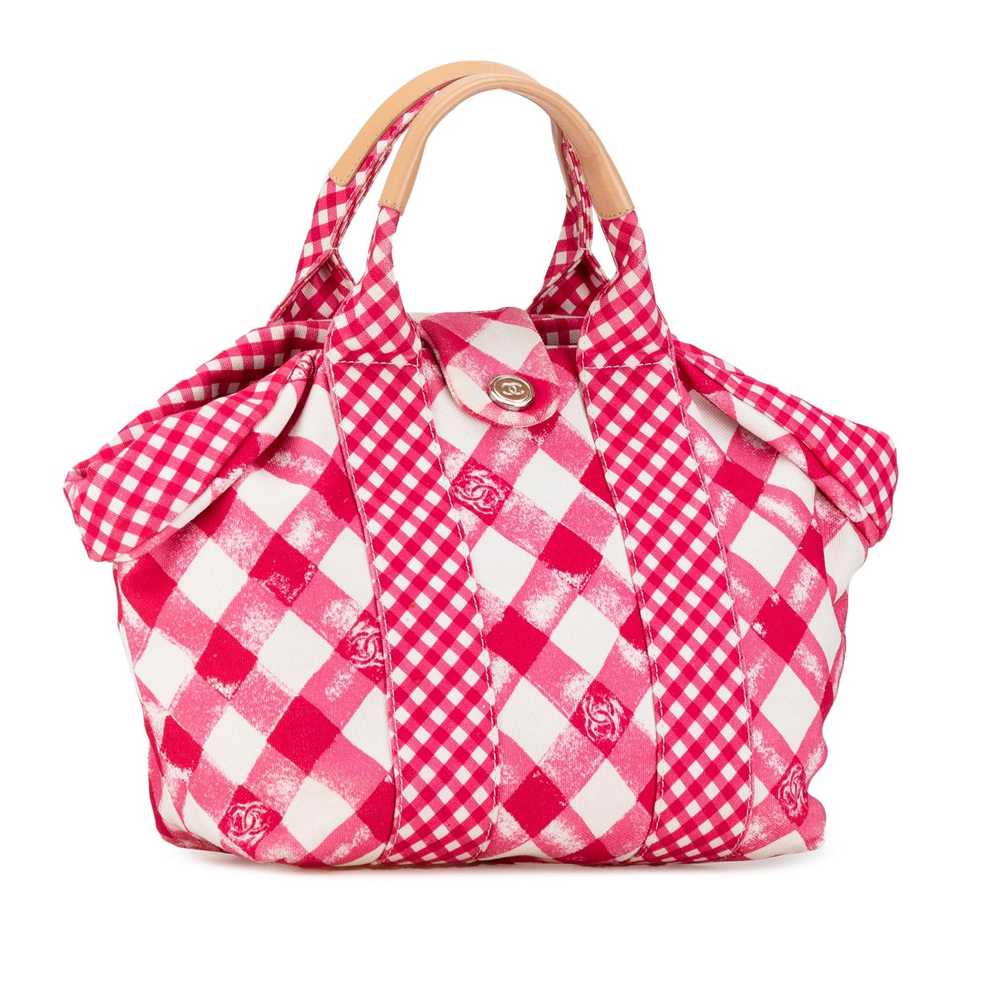 Chanel Small Canvas Printed Cc Gingham Handbag