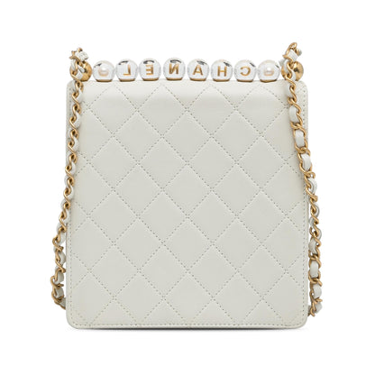 Chanel Gabrielle Lambskin White Shoulder Bag Style 4