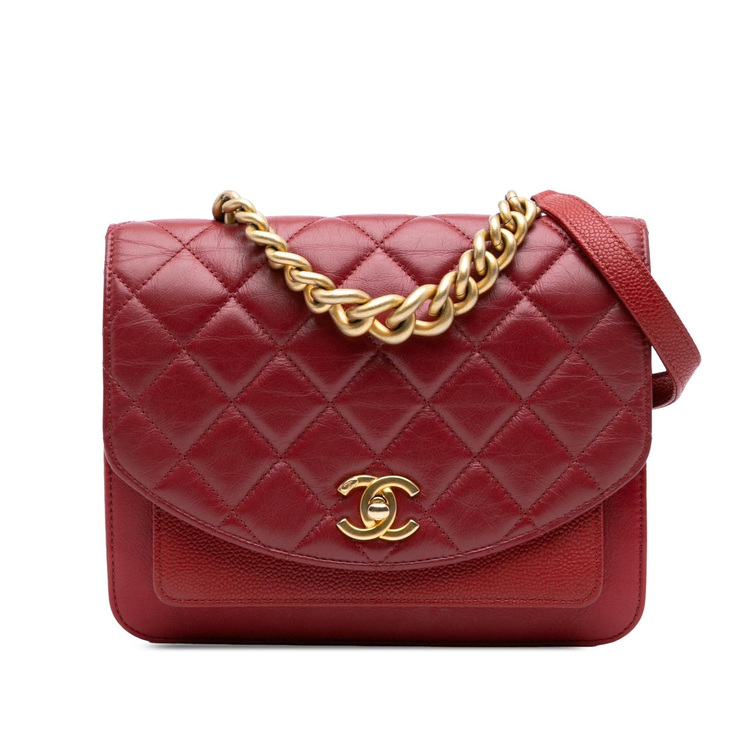 Chanel Gabrielle Caviar Red Shoulder Bag Style 2