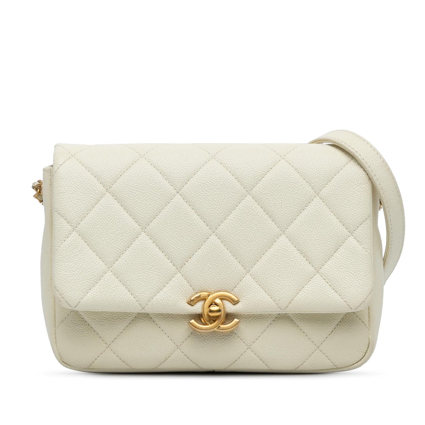 Chanel Gabrielle Caviar White Shoulder Bag Style 6
