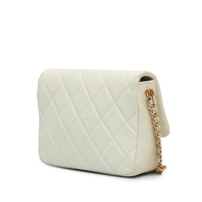 Chanel Gabrielle Caviar White Shoulder Bag Style 6