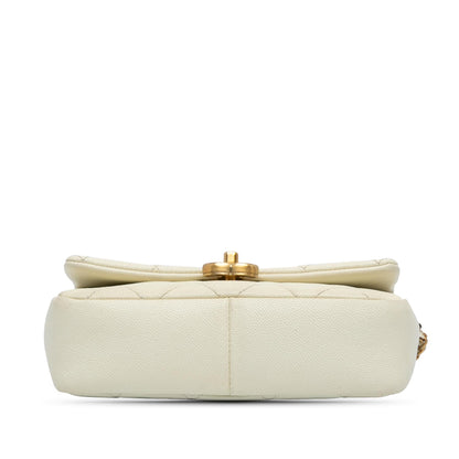 Chanel Gabrielle Caviar White Shoulder Bag