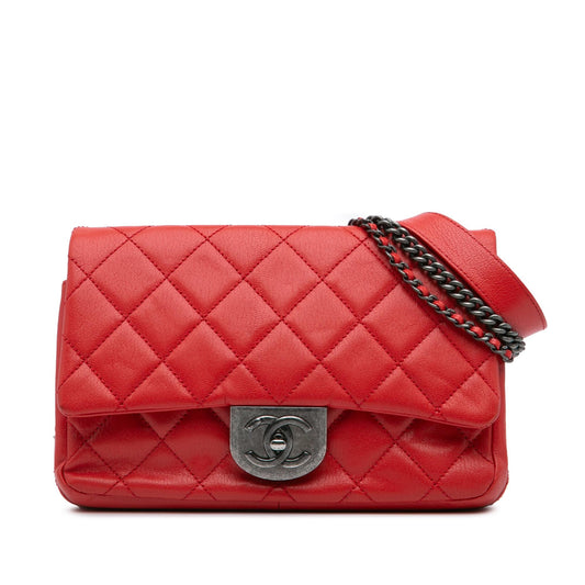 Chanel Gabrielle Quilted Red Shoulder Bag