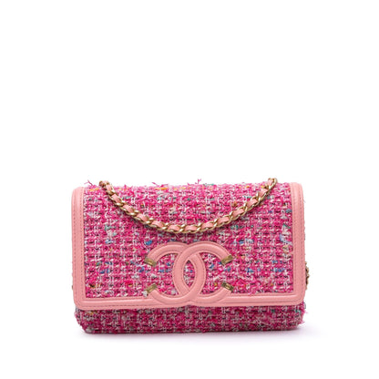 Chanel Small Tweed Cc Filigree Flap