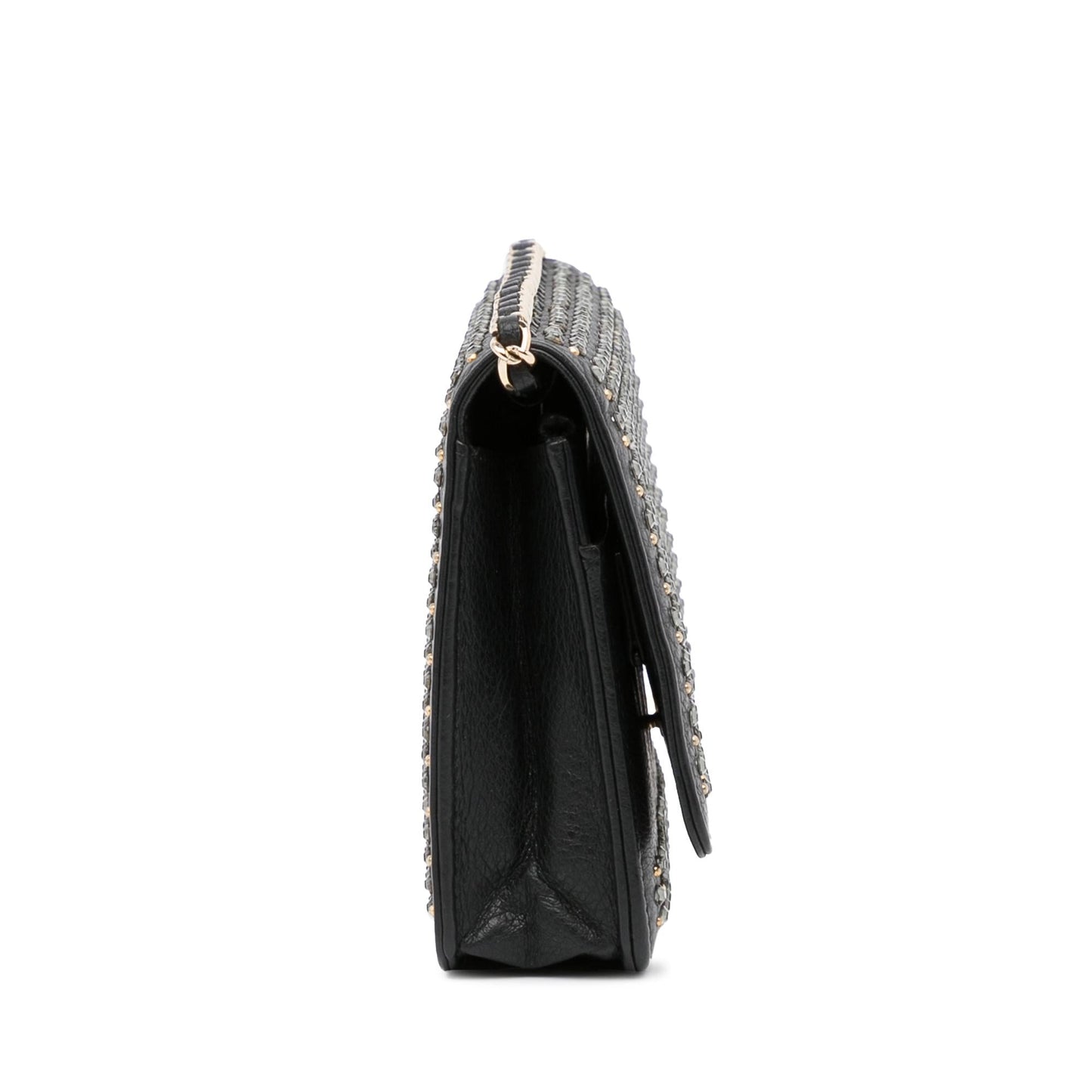 Chanel Studded Leather Wallet On Chain