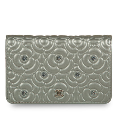 Chanel Wallet On Chain Lambskin Silver Crossbody