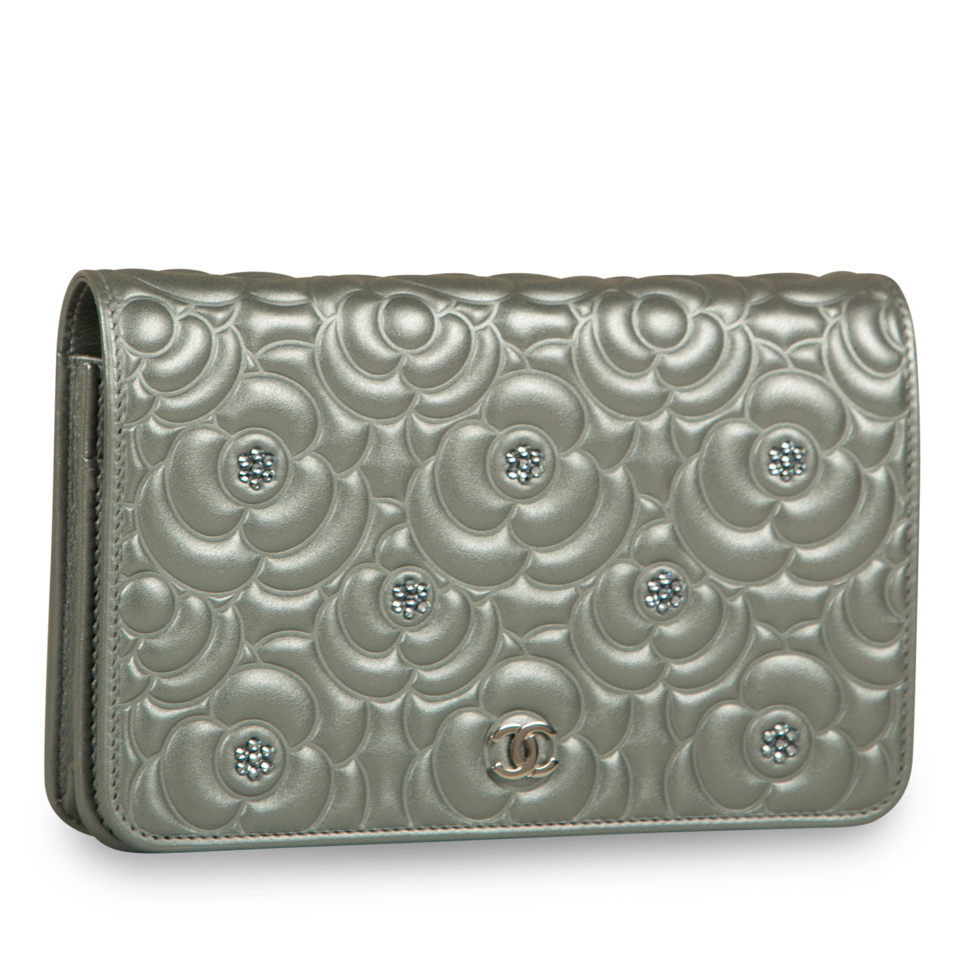 Chanel Wallet On Chain Lambskin Silver Crossbody